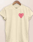 Pink Heart Love and Friendship Garment Dye Tee