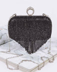 Fringe Rhinestone Convertible Clutch Bag