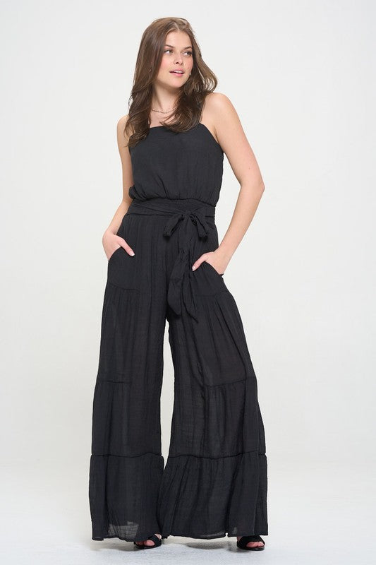 Jade By Jane PLUS Elastic Tiered Jumpsuit 2X