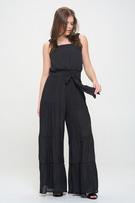 Jade By Jane PLUS Elastic Tiered Jumpsuit