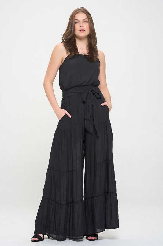 Jade By Jane PLUS Elastic Tiered Jumpsuit 2X