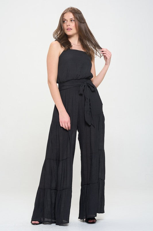 Jade By Jane PLUS Elastic Tiered Jumpsuit