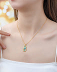 Water Proof Tarot Card Natural Stone Necklace