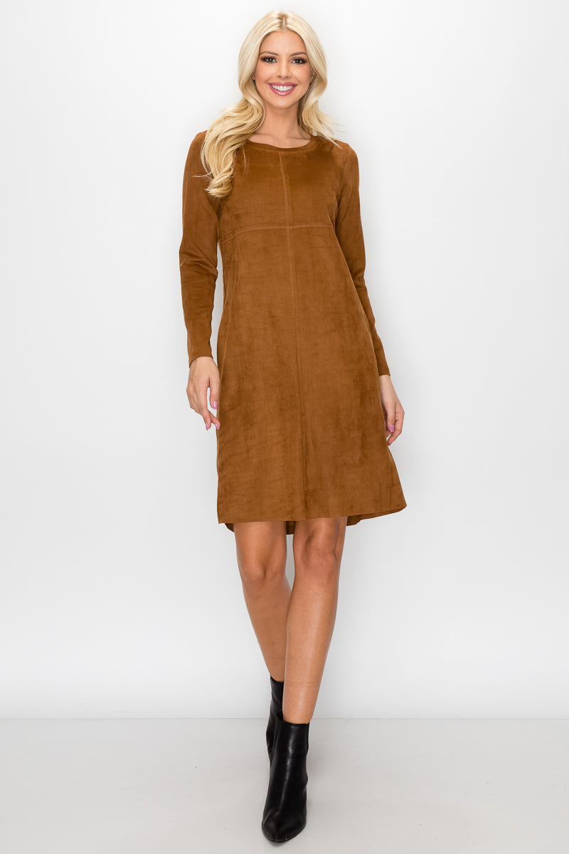 Aurora Suede Round Neck with Pockets