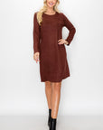 Aurora Suede Round Neck with Pockets