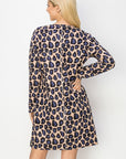 Aurora Suede Round Neck Dress - Cheetah (with pockets or without)