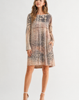 JOH Apparel Aurora Printed Faux Suede Dress with Pockets
