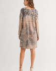 JOH Apparel Aurora Printed Faux Suede Dress with Pockets