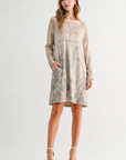 JOH Apparel Aurora Printed Faux Suede Dress with Pockets