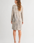 JOH Apparel Aurora Printed Faux Suede Dress with Pockets