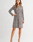JOH Apparel Aurora Printed Faux Suede Dress with Pockets
