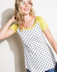 e Luna PLUS Polka Dot Mix Baseball Top