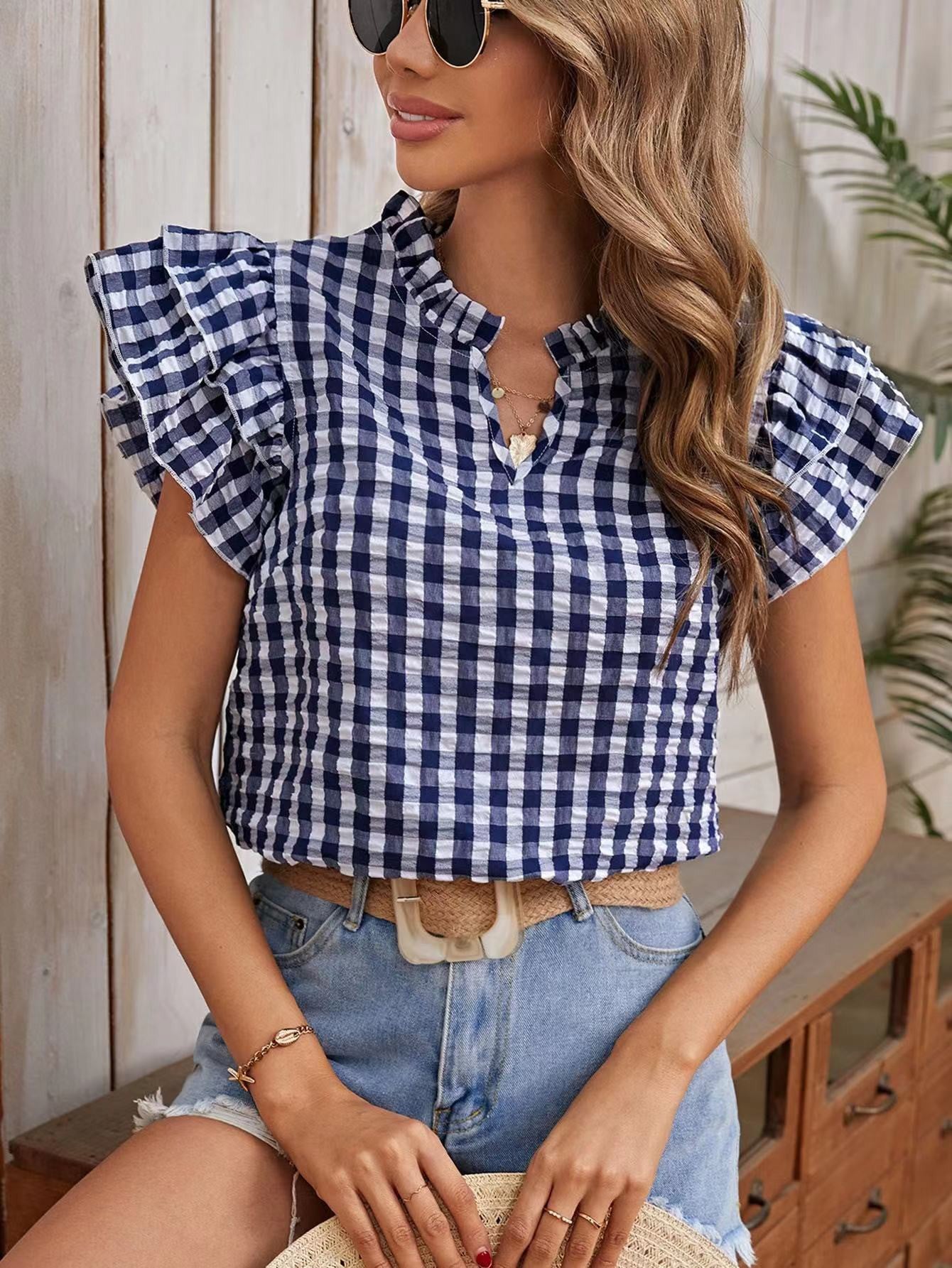 Miss Sparkling | Gingham Blouse