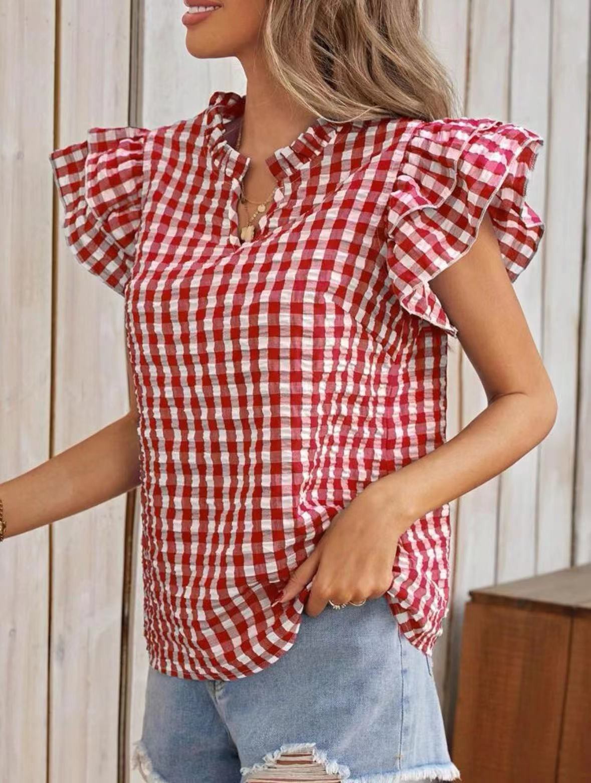 Miss Sparkling | Gingham Blouse