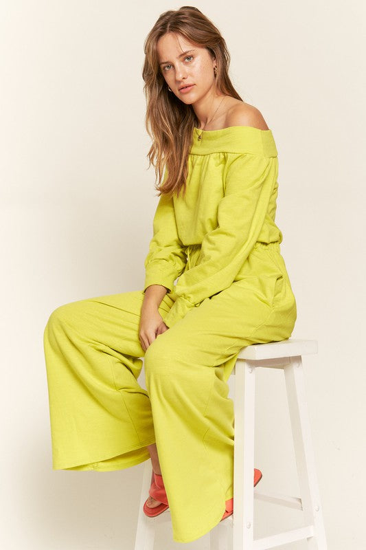 Jade By Jane One Shoulder Terry Jumpsuit PLUS