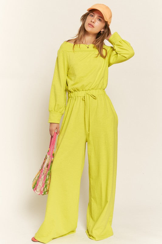 Jade By Jane One Shoulder Terry Jumpsuit PLUS