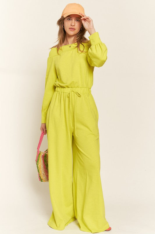 Jade By Jane One Shoulder Terry Jumpsuit PLUS