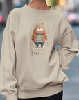 Cute Winter Bear Graphic Fleece Sweatshirt