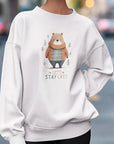 Cute Winter Bear Graphic Fleece Sweatshirt