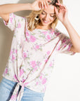 e Luna Floral Print Triblend Top