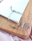 Luxe Silver Paper Clip Bracelet