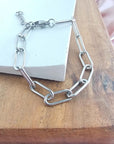 Luxe Silver Chunky Paper Clip Bracelet