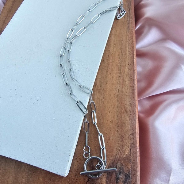 Luxe Silver Paper Clip Chain - 18in