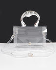 Silver Handle Transparent Stadium Bag