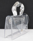 Silver Handle Transparent Stadium Bag