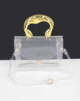 Silver Handle Transparent Stadium Bag