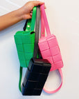 Candy Cube Woven Sling Bag