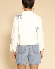 Embroidered Bow Denim Jacket