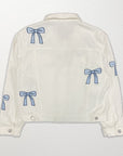 Embroidered Bow Denim Jacket