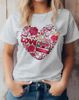 Love Heart Doodle Valentine's Graphic Tee