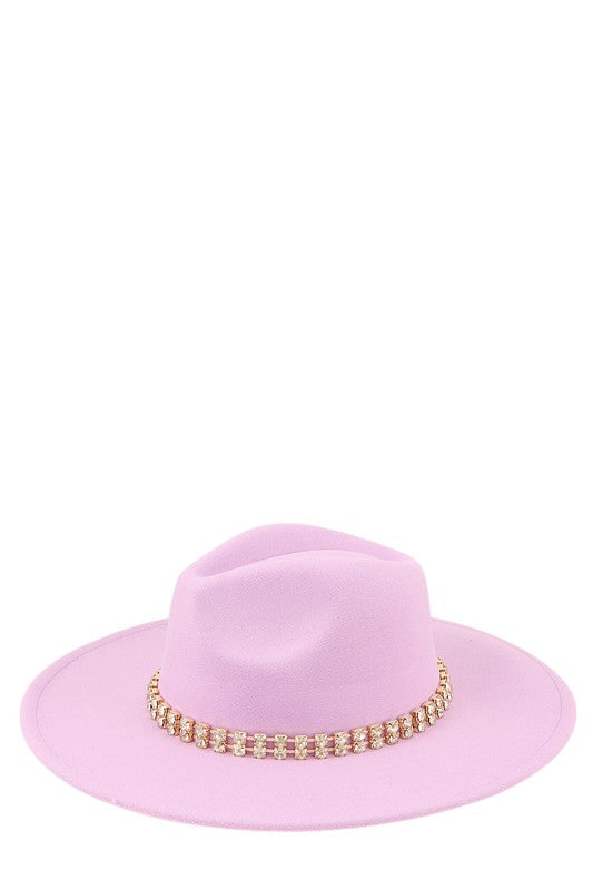 Rhinestone Accent Fedora Hat