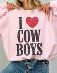 I Love Cowboys Oversized Western Sweatshirt