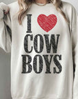 I Love Cowboys Oversized Western Sweatshirt