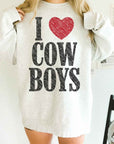 I Love Cowboys Oversized Western Sweatshirt