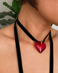 Bold In Red Black Sash Necklace