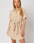 Gilli Half Sleeve Button Down Shirt Dress