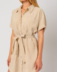 Gilli Half Sleeve Button Down Shirt Dress