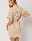 Gilli Half Sleeve Button Down Shirt Dress