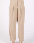 GeeGee High-Waisted Pleated Slacks