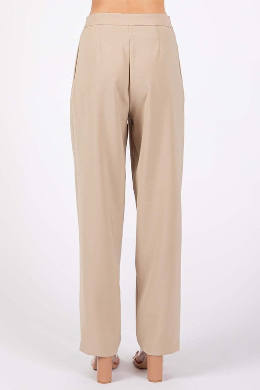 GeeGee High-Waisted Pleated Slacks