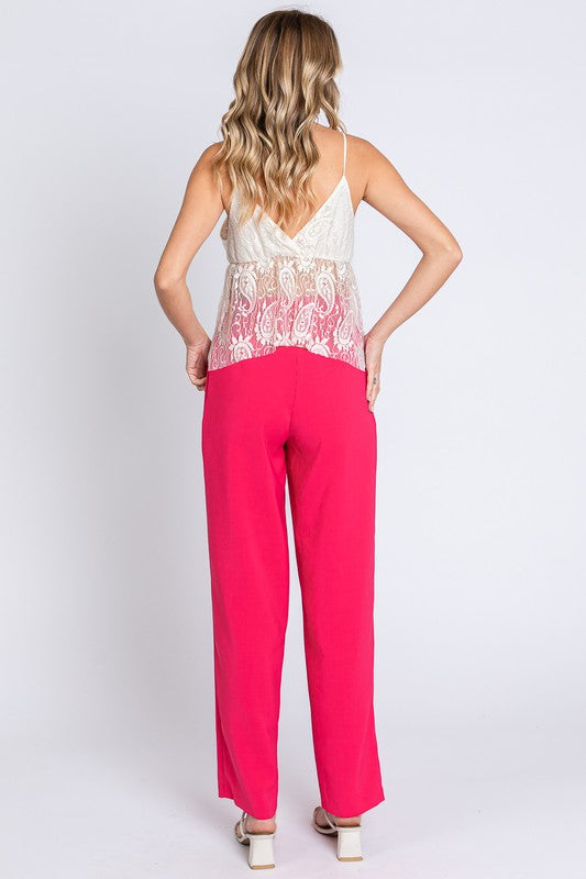 GeeGee High-Waisted Pleated Slacks