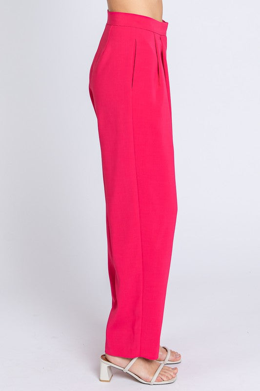 GeeGee High-Waisted Pleated Slacks