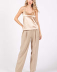 GeeGee High-Waisted Pleated Slacks