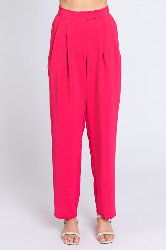 GeeGee High-Waisted Pleated Slacks