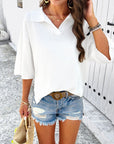 V-neck polo top