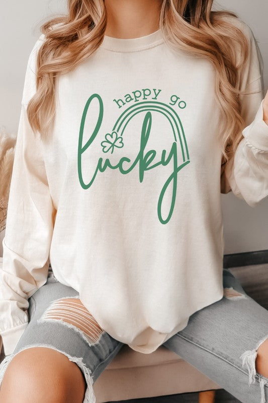 PLUS Happy Go Lucky St Patrick&#39;s Day Long Sleeve